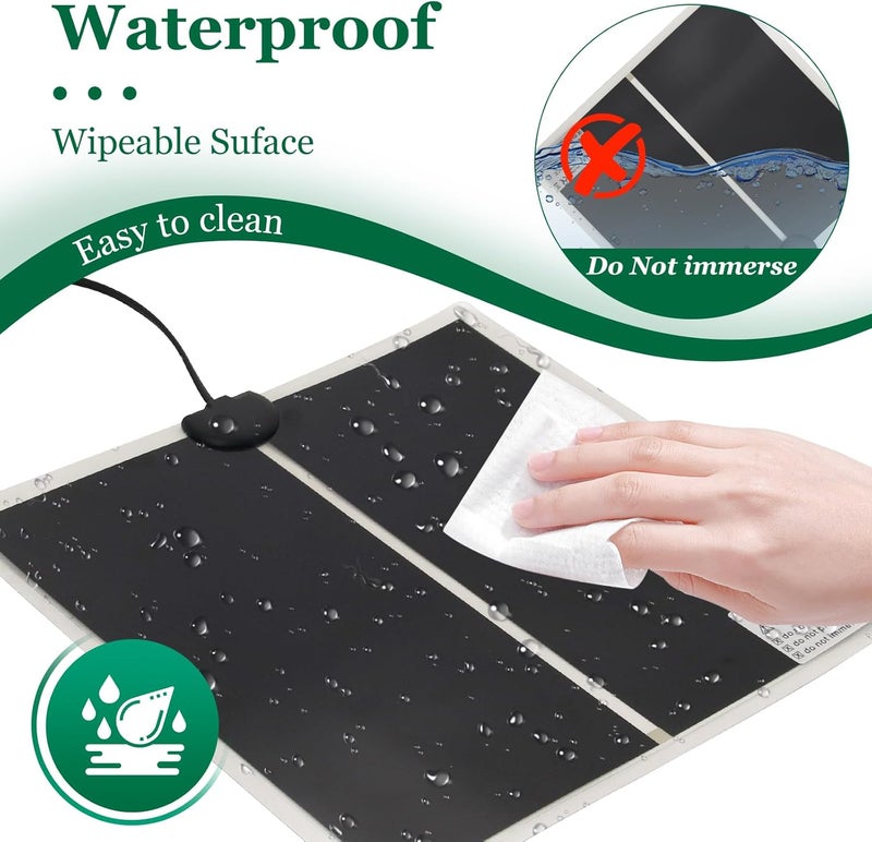 MODUODUO Reptile Heating Mat for Amphibians Tortoises Gecko Snake,Under Tank Heater (14W) - Image 2